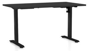 Výškovo nastaviteľný stôl OfficeTech A, 140 x 80 cm, čierna podnož, čierna