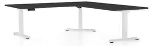 Výškovo nastaviteľný stôl OfficeTech Angle, 180 x 200 cm, biela podnož, čierna