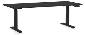 Výškovo nastaviteľný stôl OfficeTech C, 180 x 80 cm, čierna podnož, čierna