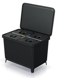 Odpadkový kôš, 4 x 10 l, čierna