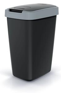 Odpadkový kôš s farebným vekom, 12 l, sivá / čierna