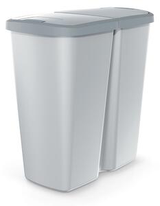 Odpadkový kôš DUO sivý, 45 l, sivá