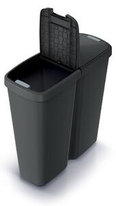Odpadkový kôš DUO čierny, 50 l, čierna