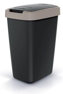 Odpadkový kôš s farebným vekom, 12 l, hnedá / čierna