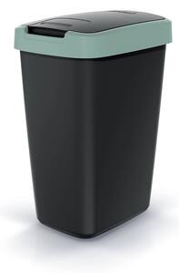 Odpadkový kôš s farebným vekom, 12 l, zelená / čierna