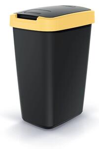 Odpadkový kôš s farebným vekom, 12 l, žltá / čierna