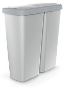 Odpadkový kôš DUO sivý, 50 l, sivá
