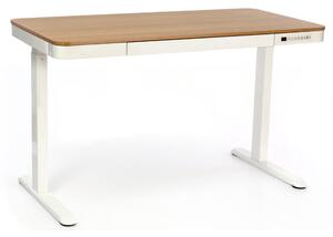 Výškovo nastaviteľný stôl OfficeTech 3, 120 x 60 cm, biela / dub