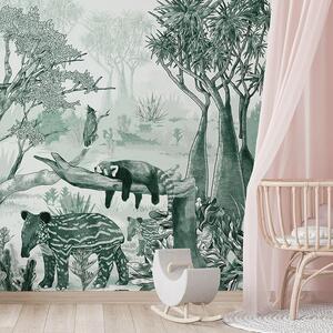VLADILA Sleepy Meadow In Green - tapeta