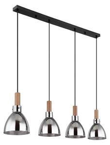 Globo 15550-4H - Luster na lanku MATTEA 4xE27/6W/230V čierna/dymová