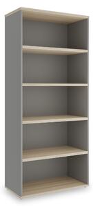 Vysoká skriňa SimpleOffice 80 x 40 x 180 cm, dub svetlý / sivá