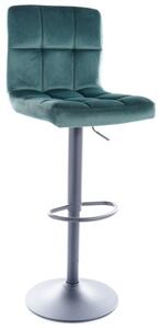 Signal Barová stolička C105 Velvet Čierna/Zelená