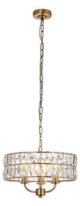 Endon 106243 - Závesný luster CLIFTON na reťazi 3xE14/6W/230V, priemer 38,5 cm, mosadz/číre