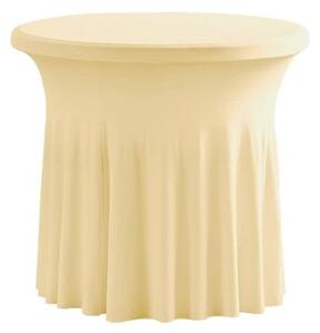 TENTino Elastický obrus SKIRTING na kaviarenský nízky stôl 80 cm VIAC FARIEB Farba obrusu: ŠAMPAŇ / CHAMPAGNE