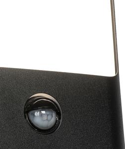 Nástenné svietidlo čierne vrátane LED IP44 s pohybovým senzorom - Khuvan