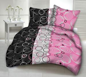 Bavlnené obliečky DeLuxe MODERN PINK CIRCLES