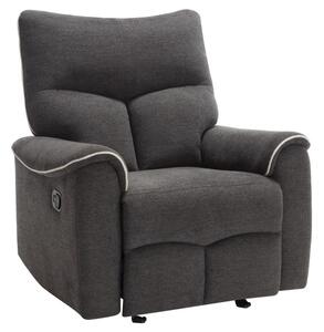 Relaxačné kreslo, tmavosivá látka, mechanicky polohovacie (k411845)