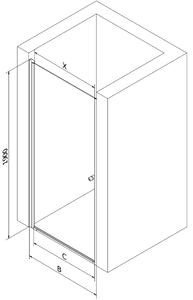 Mexen PRETORIA sprchové dvere ku sprchovému kútu 90 cm, šedé, 852-090-000-01-40