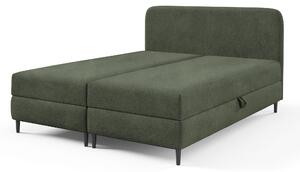 Čalúnená boxspring posteľ s úložným priestorom Fubu 120x200 - olivová