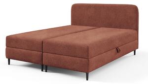 Čalúnená boxspring posteľ s úložným priestorom Fubu 140x200 - tehlová