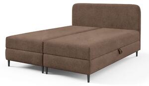 Čalúnená boxspring posteľ s úložným priestorom Fubu 140x200 - hnedá