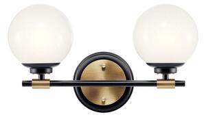 Kichler KL-BENNO2-BK-CPZ-LED Kúpeľňové svietidlo BENNO 2xLED/3W/230V čierna/zlatá IP44