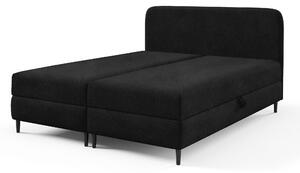 Čalúnená boxspring posteľ s úložným priestorom Fubu 140x200 - čierna