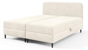 Čalúnená boxspring posteľ s úložným priestorom Fubu 140x200 - smotanová