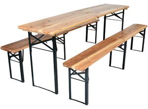 Skladacia drevená pivná súprava BestBerg BBBS-64 / 217 x 48 x 75 cm