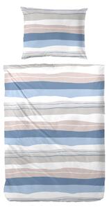 Primera Perkálová posteľná bielizeň, pruhy/modrá, 140 x 200 cm, 80 x 80 cm (140 x 200 cm, 80 x 80 cm ) (100338058)