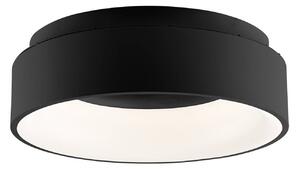Stropné LED svetlo Noah, čierne, Ø 45 cm, kov,, Čierna, Obývacia izba / jedáleň, Hliník, Moderný, Závesné svietidlo