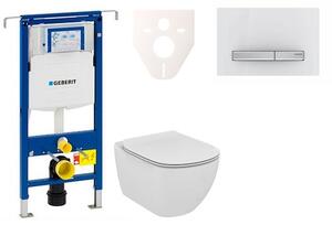 Cenovo zvýhodnený závesný WC set Geberit do ľahkých stien / predstenová montáž + WC Ideal Standard Tesi 111.355.00.5NF8