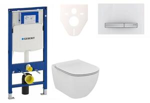 Cenovo zvýhodnený závesný WC set Geberit do ľahkých stien / predstenová montáž + WC Ideal Standard Tesi 111.300.00.5NF8