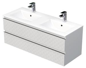 Kúpeľňová skrinka s umývadlom SAT Cube Way 120x47,5x46 cm biela mat CUBE3D1202ZBMOD