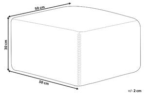 Pouffe Viacfarebná jutová vlna 50 x 50 x 30 cm Geometrický vzor Štvorec Boho Moderná podnožka Čalúnený sedák