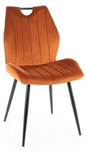 Jedálenská stolička Arco Velvet, oranžová / čierna