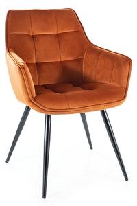 Jedálenská stolička Lilia Velvet, oranžová / čierna