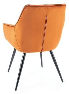 Jedálenská stolička Lilia Velvet, oranžová / čierna