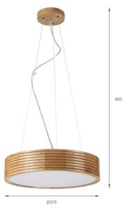 Brilagi - LED závesný luster na lankách CARVALHO MODERN 2xE27/60W/230V dub, priemer 37,5 cm