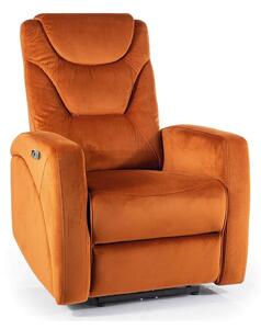 Polohovacie kreslo Kronos Velvet, oranžová