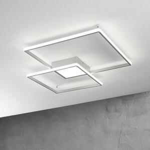 Ondaluce - LED Stmievateľné stropné svietidlo DOWEL LED/46W/230V 55x55 cm strieborné
