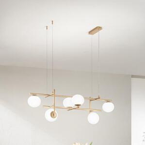 Ondaluce - Závesné svietidlo na lankách JEWEL 6xE14/10W/230V zlatá/biela