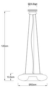 Ondaluce - Závesný luster na lanku DODI 2xE27/15W/230V, priemer 53 cm, biely