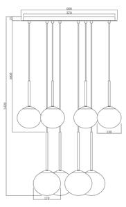Ondaluce - Závesný luster na lankách JEWEL 8xE14/10W/230V priemer 70 cm zlatá/biela