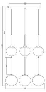 Ondaluce - Luster na lanku JEWEL 6xE14/10W/230V priemer 55 cm zlatá/biela