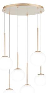 Ondaluce - Luster na lanku JEWEL 6xE14/10W/230V priemer 55 cm zlatá/biela