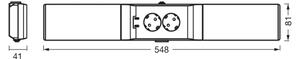 Osram - stmievateľné LED svietidlo pod linku so zásuvkami UNDERCABINET LED/10W/230V čierne