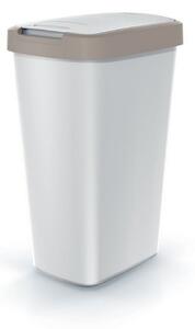 Odpadkový kôš s farebným vekom, 45 l, hnedá / sivá