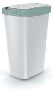 Odpadkový kôš s farebným vekom, 45 l, zelená / sivá