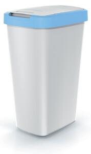 Odpadkový kôš s farebným vekom, 45 l, modrá / sivá